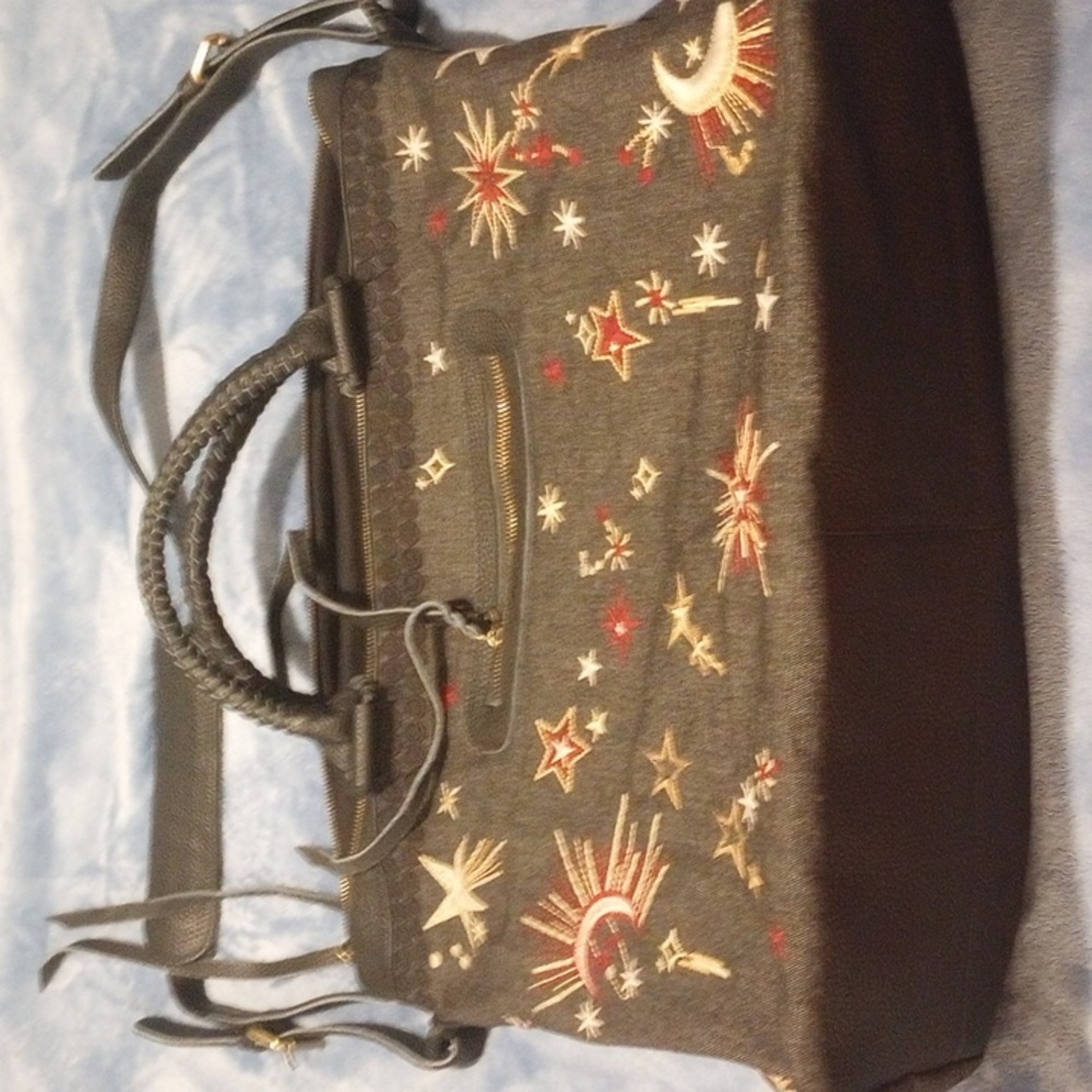 Johnnywas Workshop Embroidered Denim Weekender Ba… - image 3